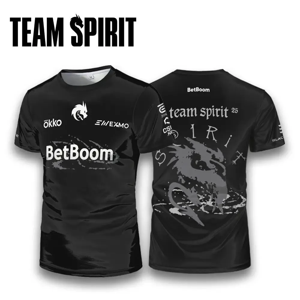 CS2 Adults Kids E‑Sports Style Jersey Crew Neck Black Base Grey Dragon Abstract Graphic Pattern 2026 Crest Fan Gaming T‑Shirt