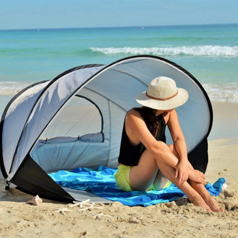 

Automatic beach outdoor tent for 2-3 people, quick open, simple sunshade, sunscreen, fishing park leisure tent