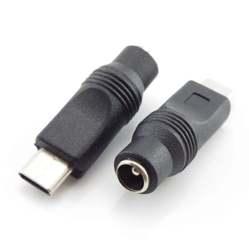 DC Power Adapter Converter Type-C USB Male To 5.5x2.1mm Female Jack Connector For Laptop Notebook Computer PC Mobile Phone E4