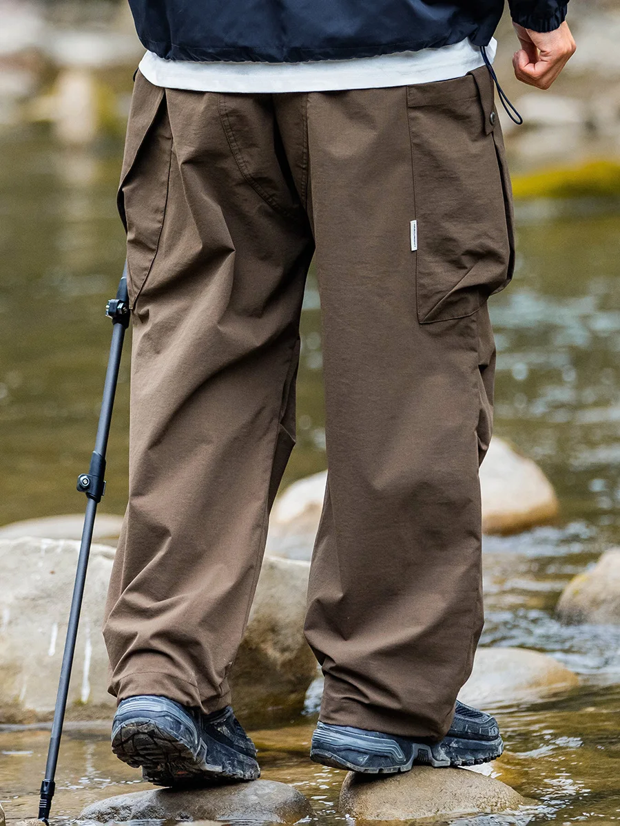 Men's spring paratrooper pants waterproof functional overalls outdoor large pocket straight trousers