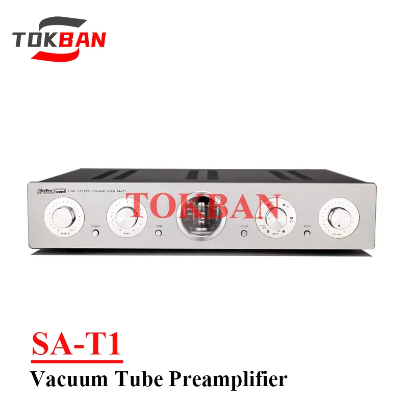 

Tokban SA-T1 12AU7/ECC82 12AX7B Vacuum Tube Preamplifier Low Noise Low Distortion Treble Bass Adjustment HIFI Audio Amplifier