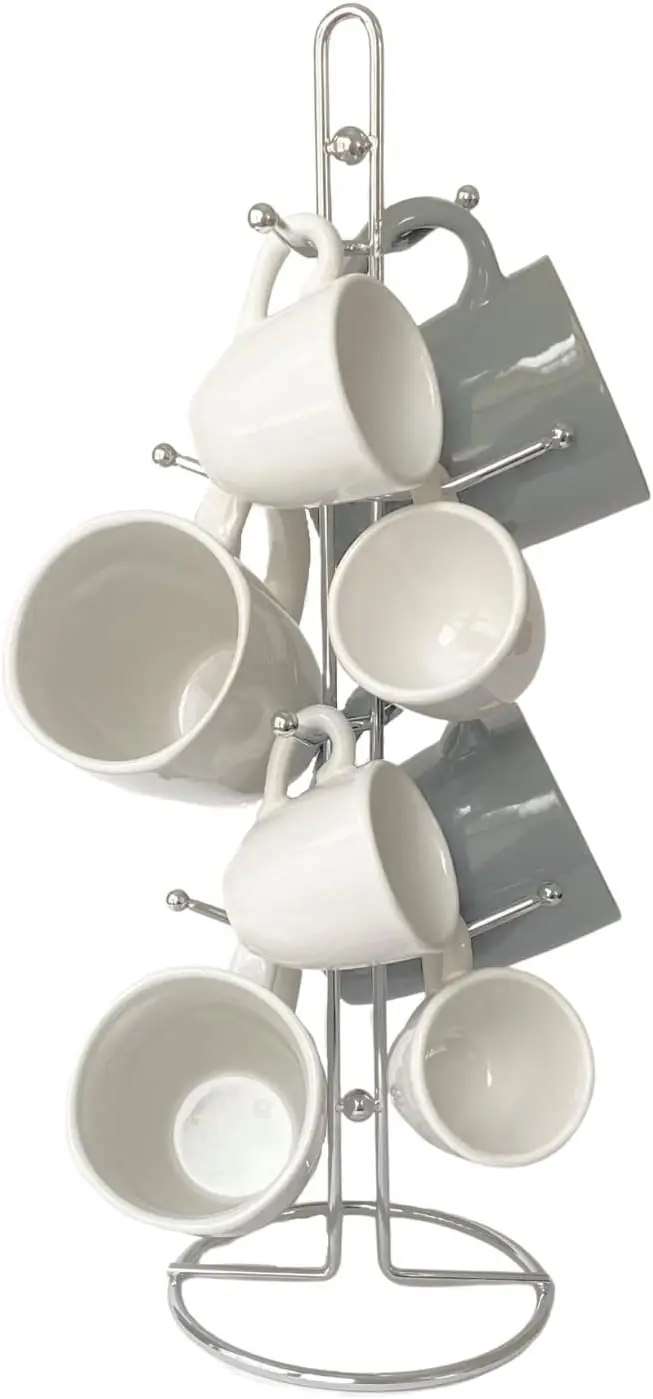 

Coffee Cup Holder for Kitchen Countertop - Tree Hooks Hold 8 Large gs - Tea Cup Storage Rack - Sturdy Rust Free Steel