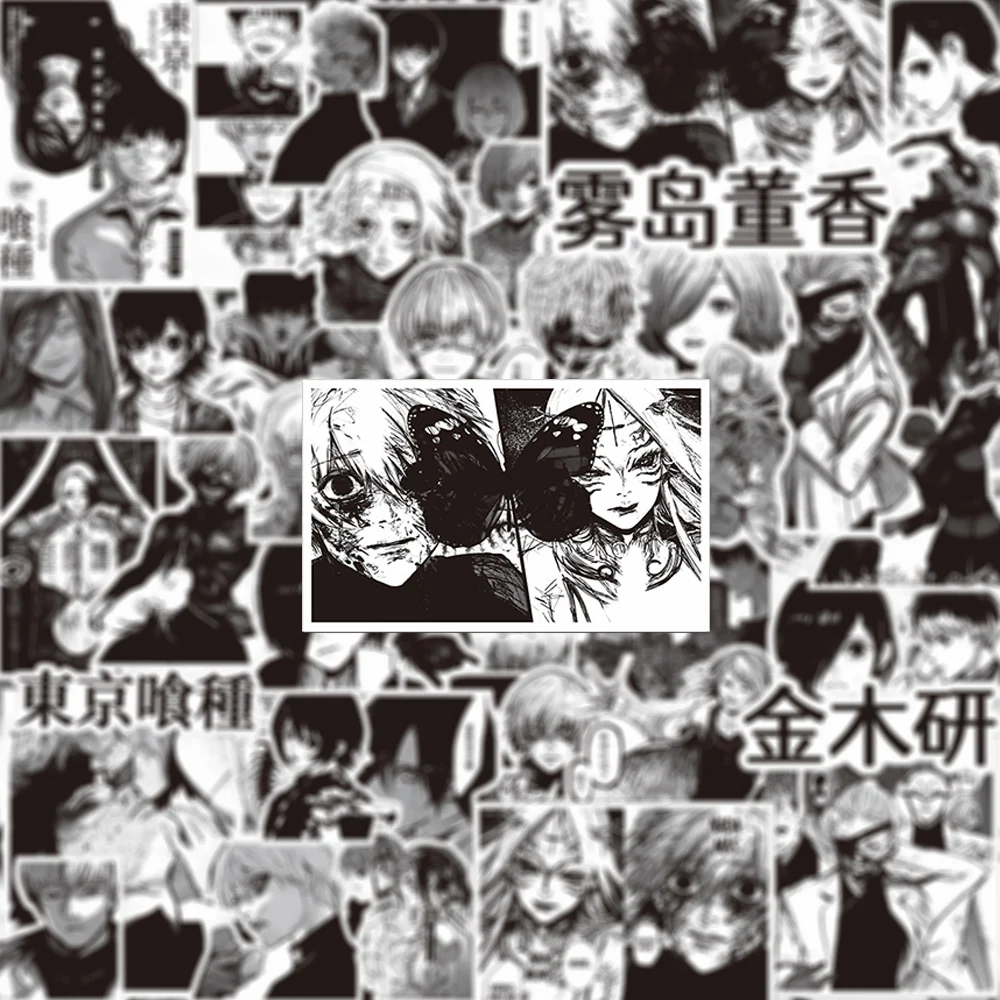 10/30/70PCS Tokyo Ghoul Cartoon Graffiti Stickers Cool Kaneki Ken Anime Waterproof Decals Sticker Kid Toy DIY Laptop Fridge Bike