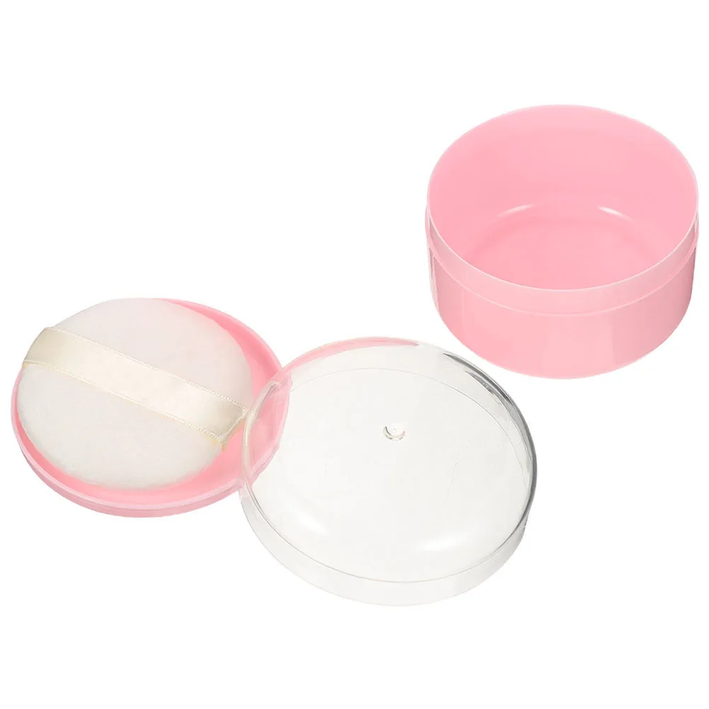 

Baby Box Pink Lightweight Portable Travel Body Powder Container Puff Container Safe Material Storage Egg