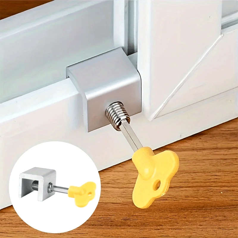 3 Sets Door and Window Limit Clamp, Sliding Window Lock with Protective Pad, Ventilation Restriction Tool