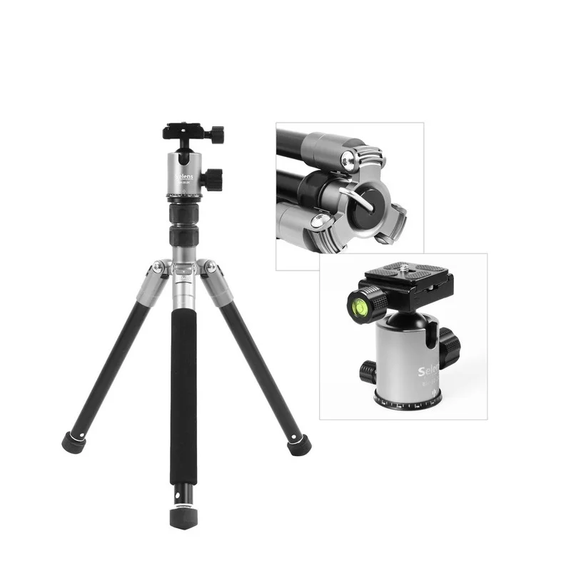 Selens 62inch Travel Phone Tripod for Vlog with 360° Rotation Ball Heado Portable Tripod Light Weight Camera Stand for Canon