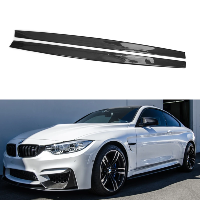 

M3 M4 MP Carbon fiber side skirts Car body kit for BMW F80 M3 F82 M4 2015 2016 2017 2018 side bumper extension