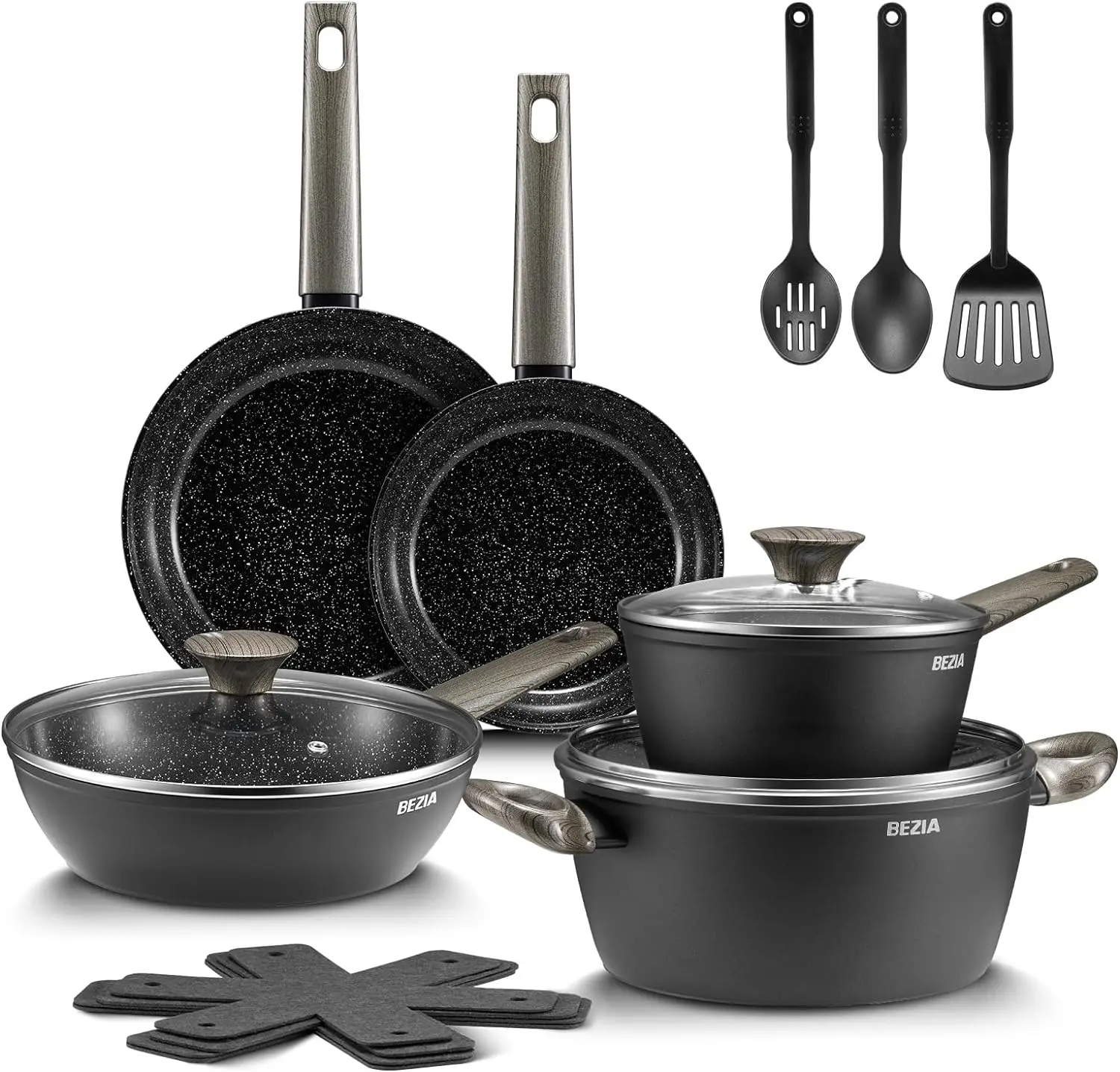 

Induction Cookware Set 15-Piece,Nonstick Pots and Pans Set,Non Stick Kitchen Cooking Cookware Set with Stay-Cool Bakelite Handle