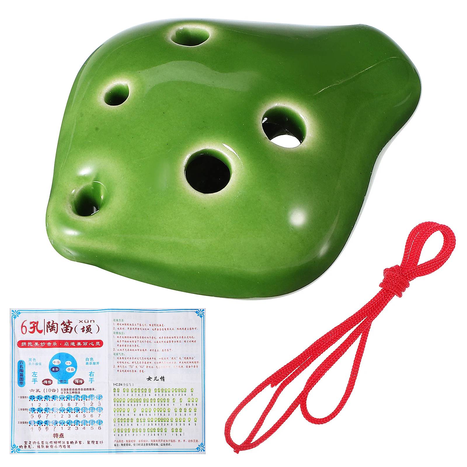 

Mini Ocarina Baby Musical Instruments Small Short Mouth for Beginner Green Six Hole Child