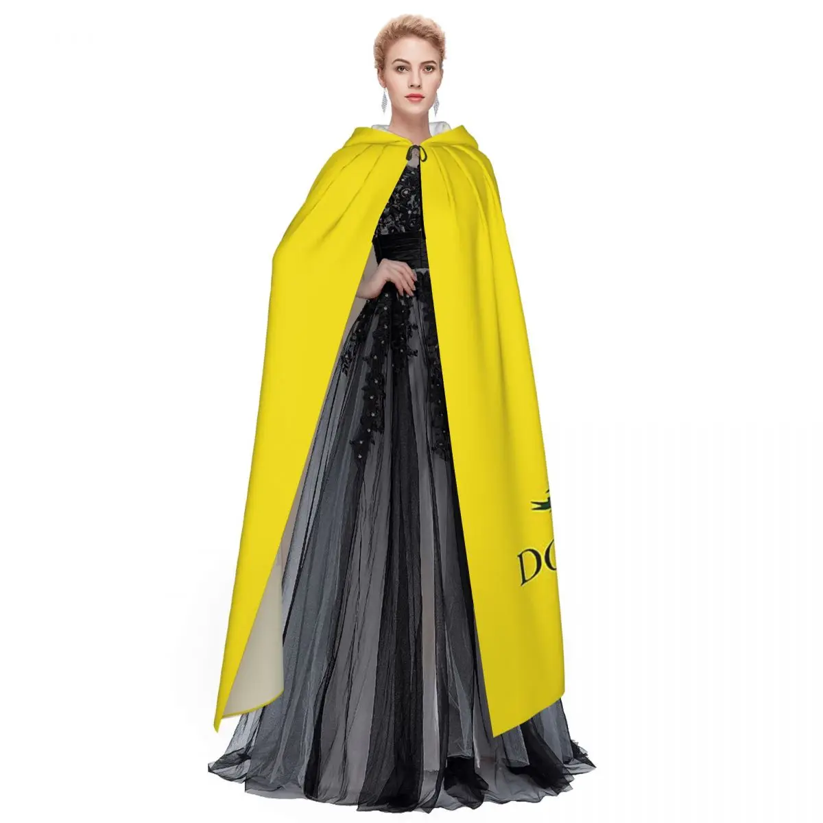 Gadsden Don't Tread On Me Flag Long Hooded Cloak Witch Medieval Costume Cosplay Cape HalloweenVampire Adult Unisex - view 5
