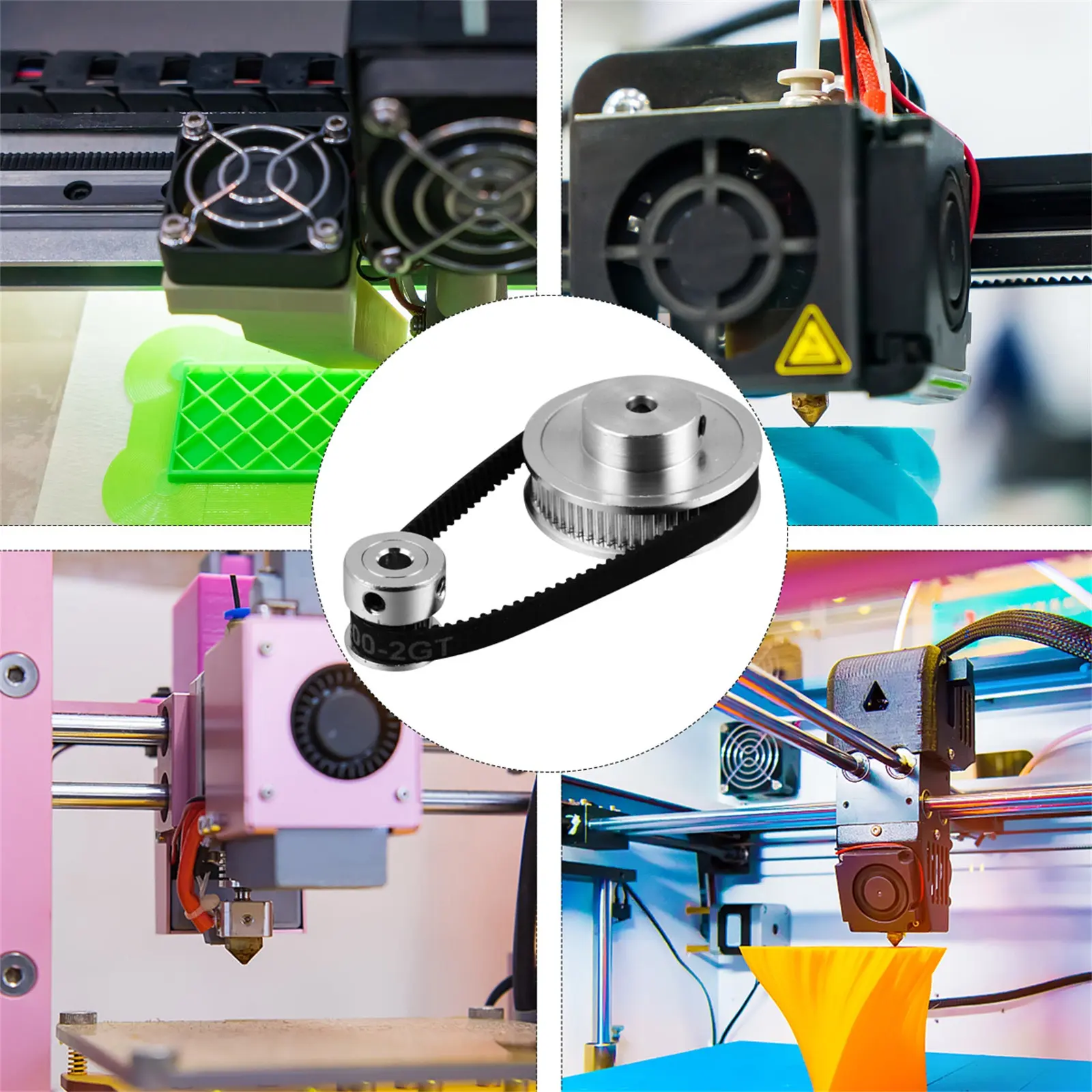 

1Set 3D Printer Accessories Set Synchronous Wheel with Timing Belt Smooth Low Noise Reduction Gear for Hobbing Machine Gear
