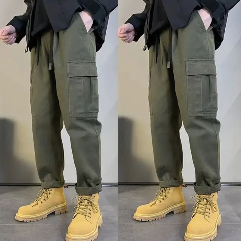 

Men's Spring and Autumn Style Handsome Loose Casual Long Pants Work Pants Straight Leg