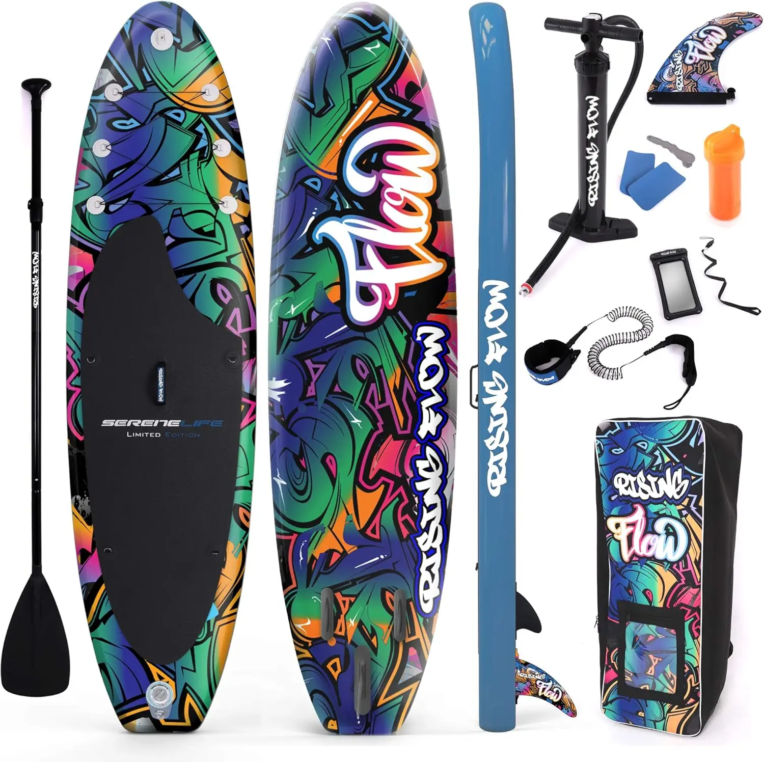 

Inflatable Stand up Paddle Board - Non-Slip SUP with Paddle, Pump, Leash, and Complete Accessories - Enjoyable Water