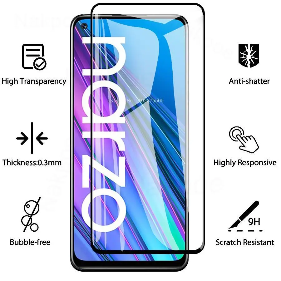 Anti-Burst Protective Glass For Realme X X2 X3 X7 X50 Pro Tempered Glass ON Realme GT2 GT Neo 2 3 3T Narzo 30 30A 50 50A 50i