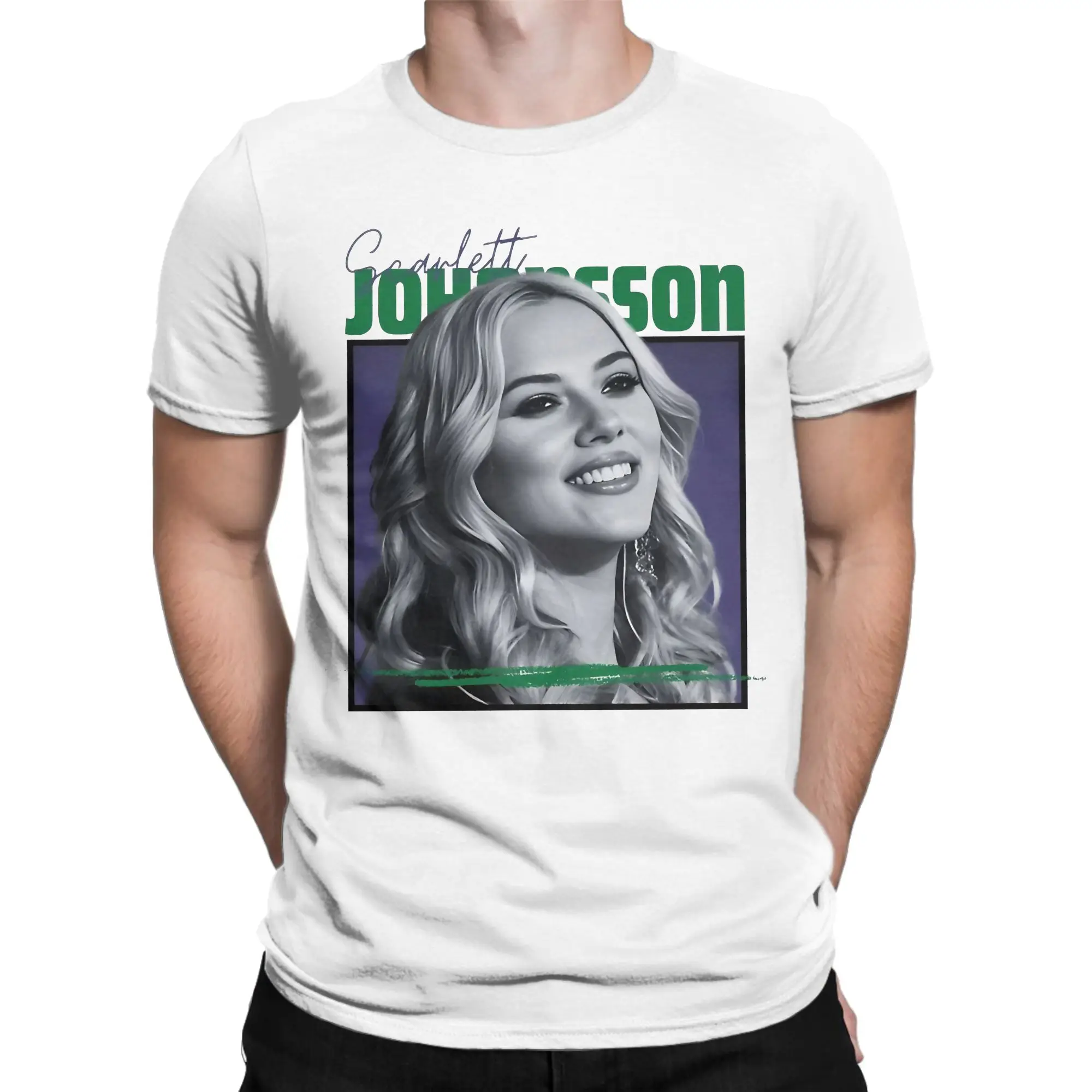 Scarlett Johansson Actor for Men Women T Shirts Crazy Tees Short Sleeve Crew Neck T-Shirts 100% Cotton Adult Clothes