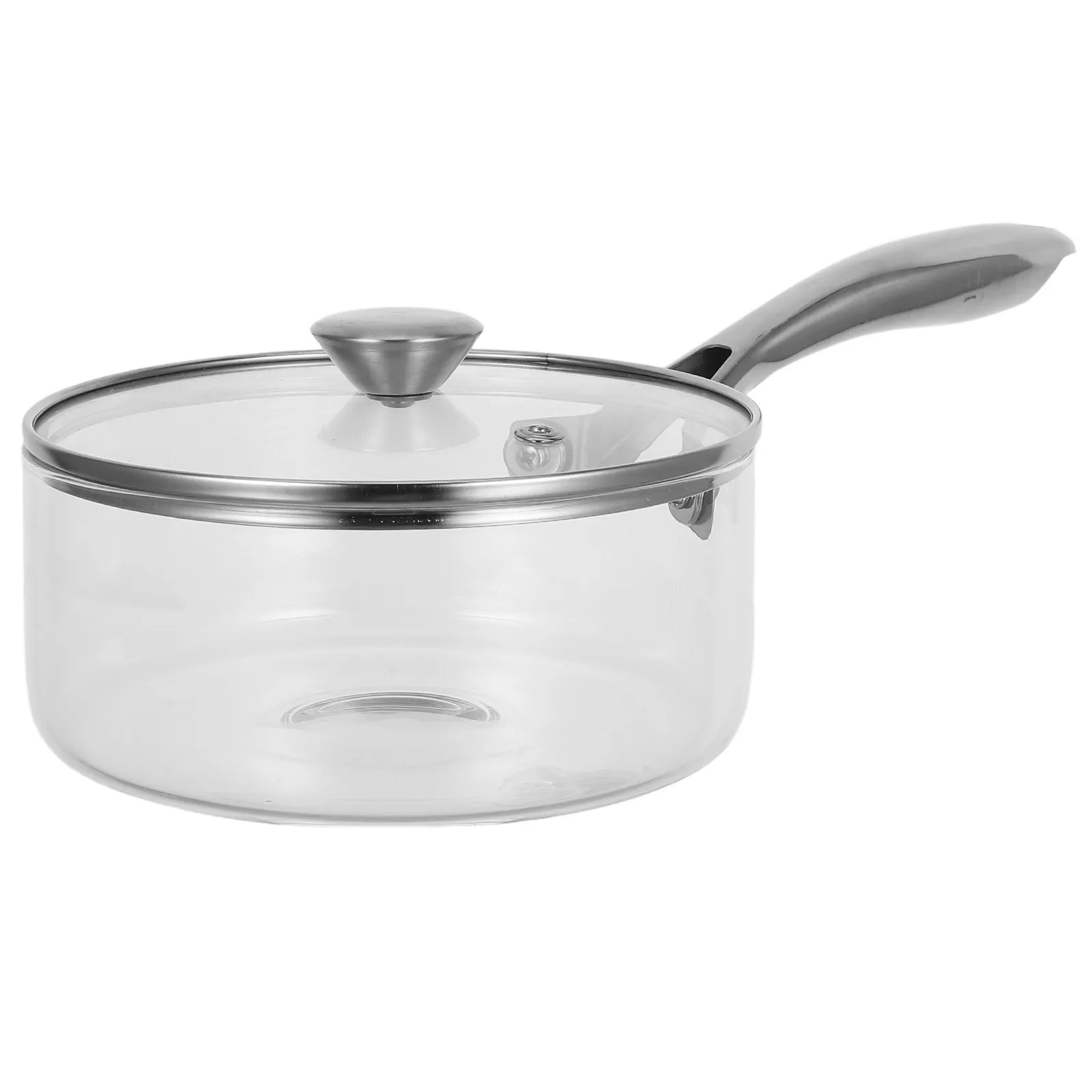 

High Quality Small Saucepan Glass Stovetop Pot with Lid for Fast Cooking Soups Noodles Milk Stainless Steel Handle