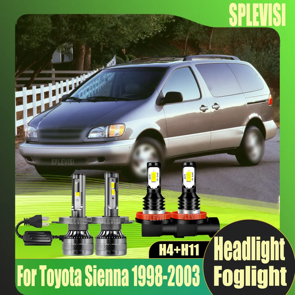 

LED Headlight Fog Light Auto Accessories plug and play Night driving safety For Toyota Sienna 1998 1999 2000 2001 2002 2003