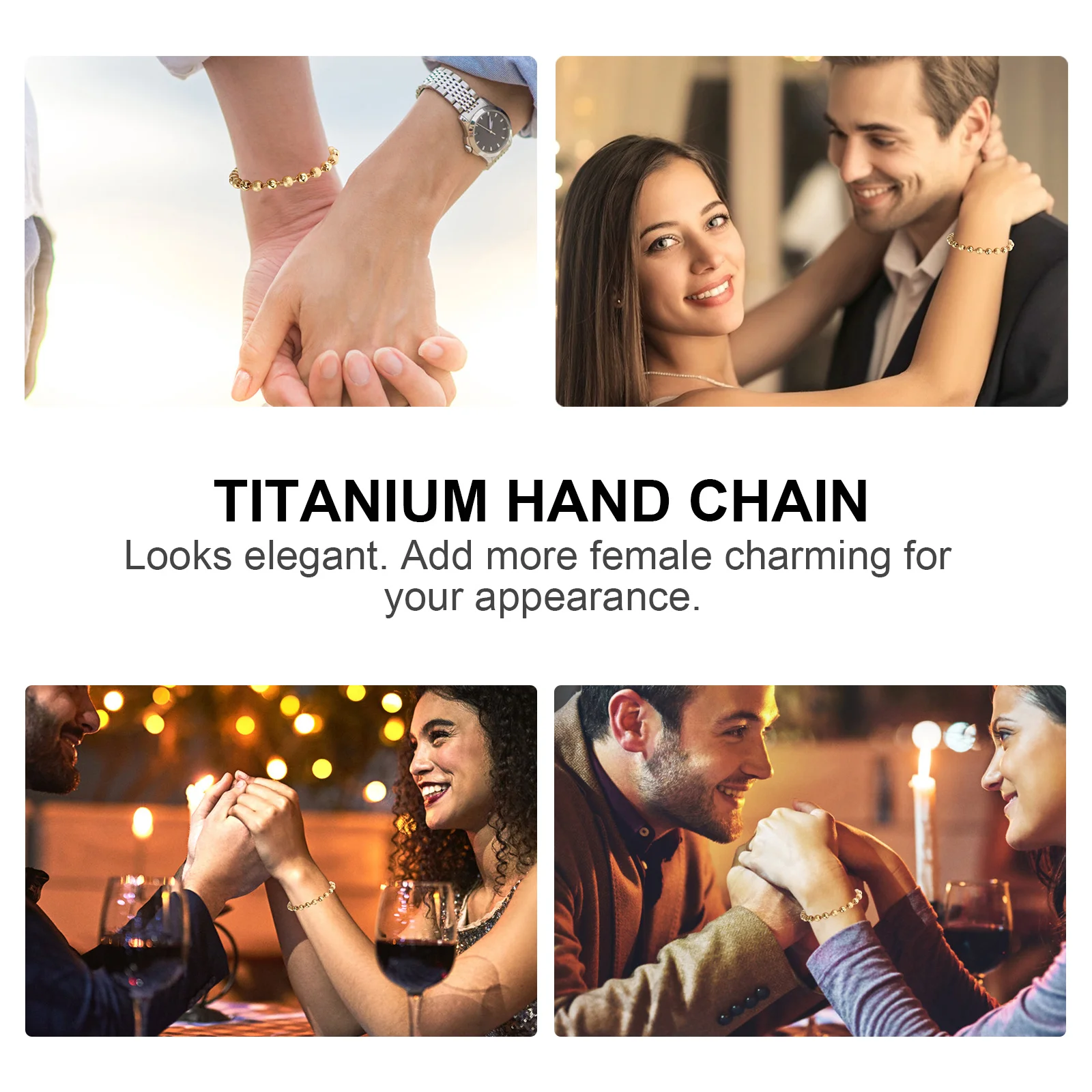 

1Pcs Women Bracelet Buddha Beads Gold Plated Titanium Hand Chain Elegant Lightweight Jewelry for Anniversary Gift