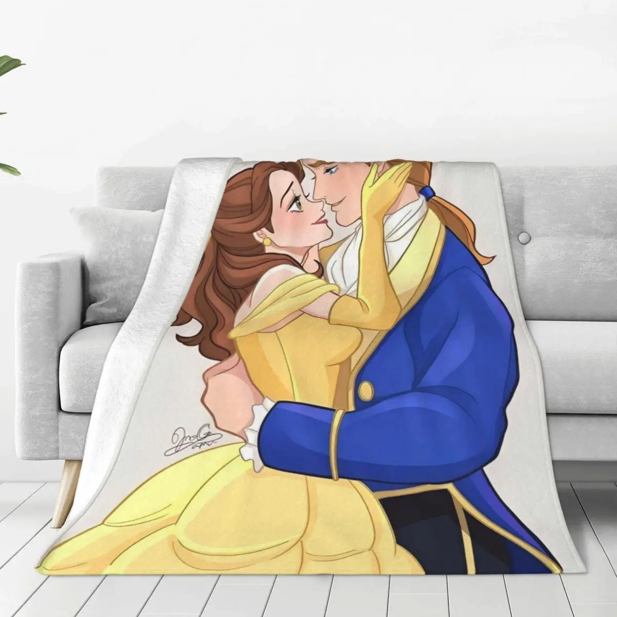 Beauty And The Beast Blanket American Musical Romantic Fantasy Film Decorative Plush Throw Blanket Home Decor Flannel Bed Cover