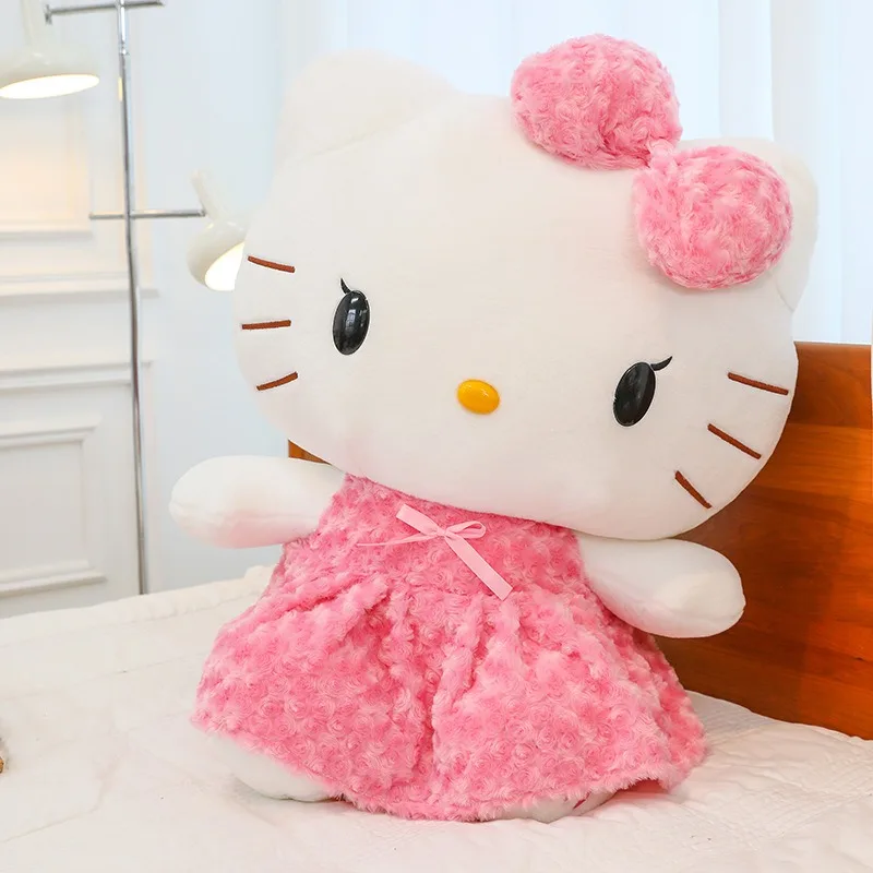 75cm Big Size Sanrio Hello Kitty Anime Plush Stuffed Doll Cute Cartoon Character Image Children's Pillow Holiday Toy Gift