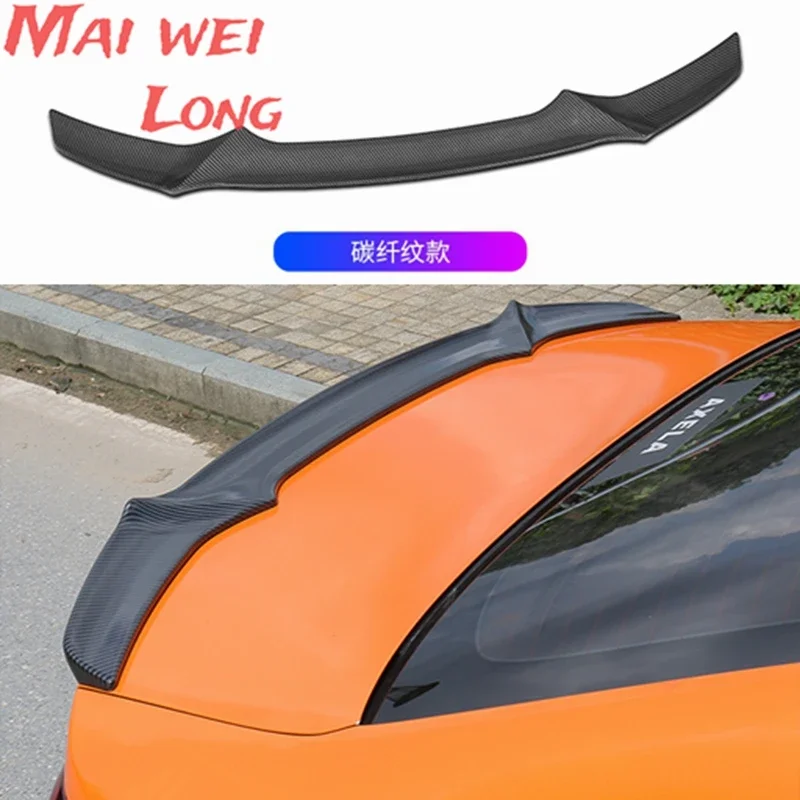 For Mazda 3 Axela Sedan 2019 -2021 ABS Material Gloss Black And Carbon Fiber Exterior Trunk Spoiler Sport Kit Accessories