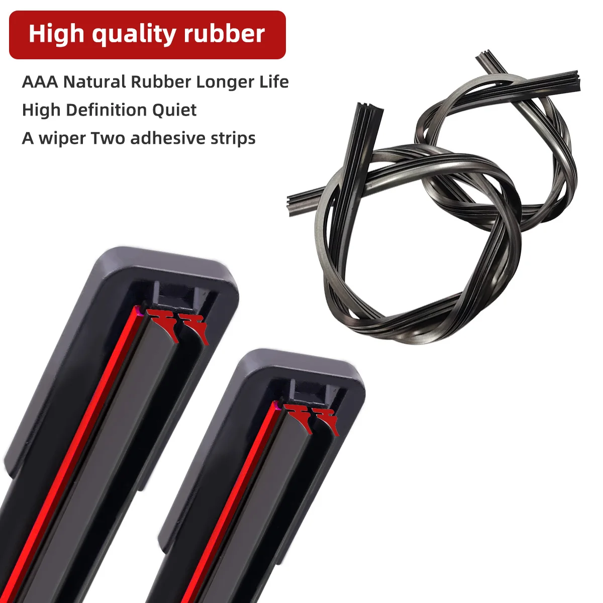 2PCS Universal Wiper Blades Front Windshield Wipers for J Hook Slip Top Button Car All-seasons Durable Stable Car Accessories