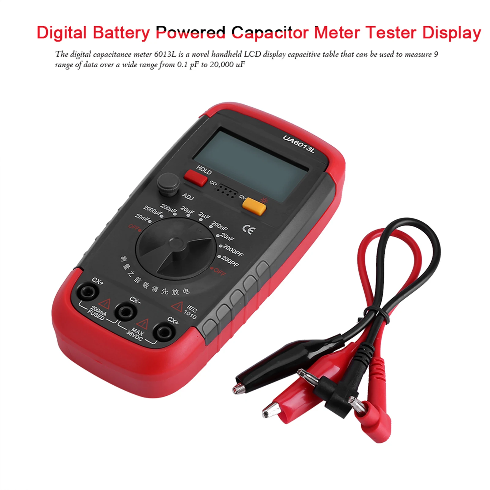 

UYIGAO Digital Battery Powered Capacitan Capacitor Meter Tester 6013L LCD Display