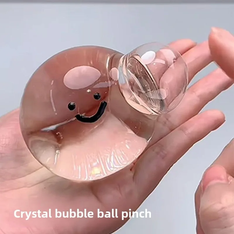 Pelotas para aliviar el estrés, pelota antiestrés de 5 Cm, juguete para apretar, juguetes blandos, bola de burbujas hinchable transparente de cristal, juguetes para aliviar el estrés