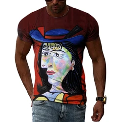 Impressionist Master Picasso Classic Oil Painting 3D HD Print Men And Women Art Taste Charm Short Sleeve Round Neck T-shirt Top