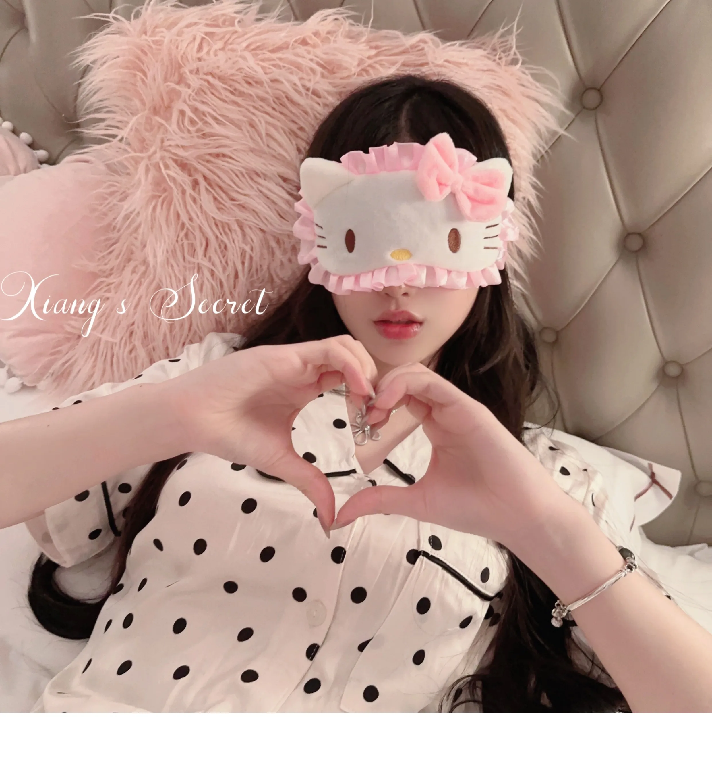 Sweet Japanese Girl Polka Dot Lapel Long-sleeved Pajamas 2025 New Summer Skin-friendly Breathable Loungewear Set