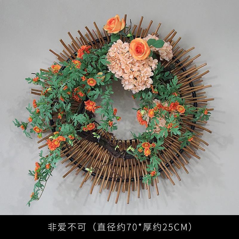 Chinese Style Artificial Flower Mural Wall Decoration Living Room Entrance Restaurant Shop Bedroom Wall Creative Pendants