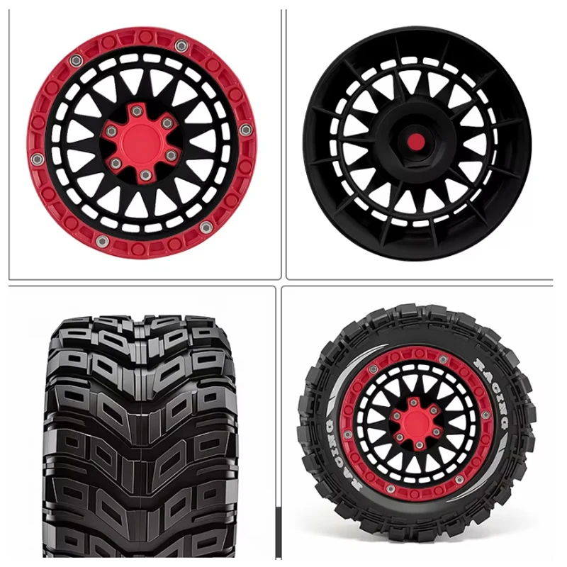 

4PCS Off-Road Tires Wheels for 1/14 1/16 Traxxas Summit E-Revo Arrma Mini Kraton 3S MJX Hyper Go HBX Haiboxing Upgrade