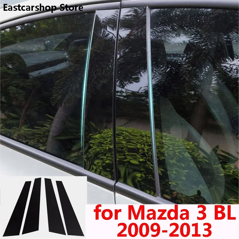 

For Mazda 3 BL Axela 2013 2012 2011 2010 2009 Car Door Window Central Middle Column B C Pillar PC Stickers Cover Sedan Hatchback