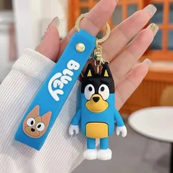 10 Pcs Bluey Bingo Keychain Cartoon Dog Doll Toy Pendant Student Bag Decoration Wholesale Bluey Friend Family Key Boy Girl Gift