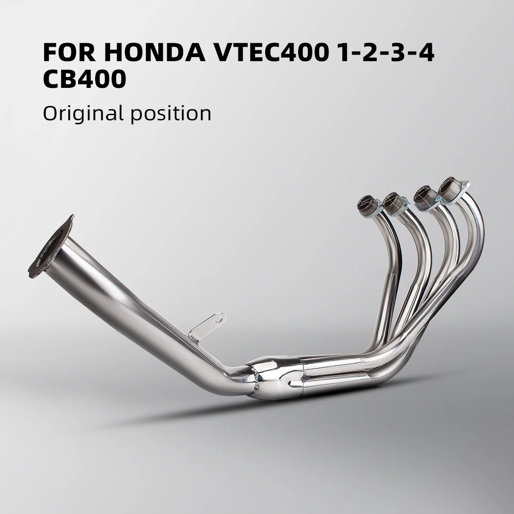 

Slip on Original Position Motorcycle Exhaust Muffler System Front Tube Link Pipe For Honda CB400 VTEC400