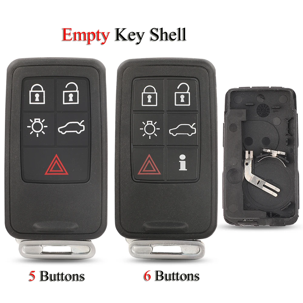 jingyuqin Remote Car Key Shell For Volvo XC60 S60 S60L V40 V60 S80 XC70 5/6 Buttons With Uncut Blade Key Cover Fob Case