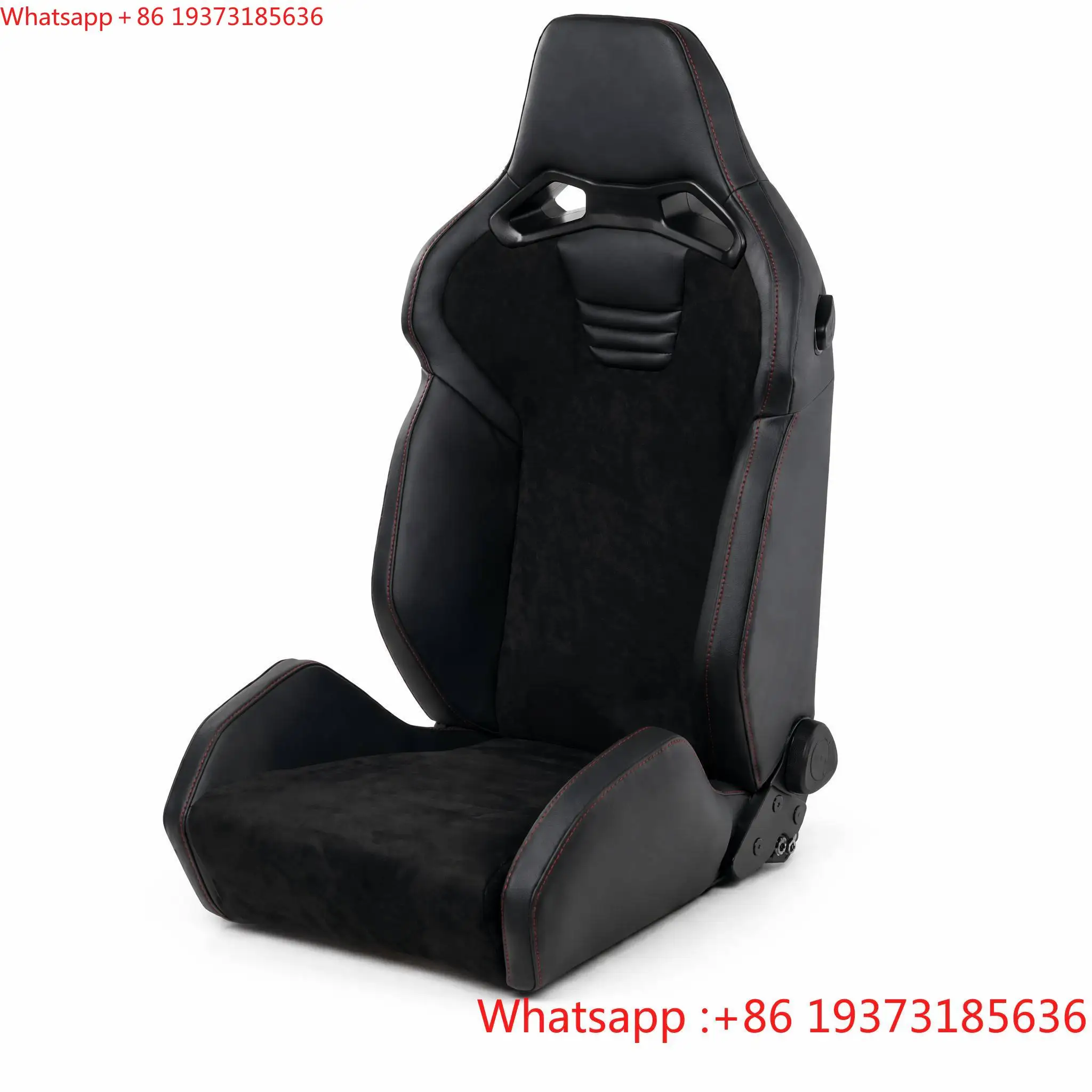 For Custom Racing Bucket Seat Black Suede Leather Car Seat with Stitching Harness Hole Reclinable Auto Sport Seat OEM Wholesale