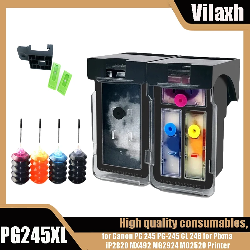 vilaxh cartucho de tinta para impressora pg245xl 245xl 246xl pg 245 cl 246 pixma ip2820 mx492 mg2924 mg2520 01