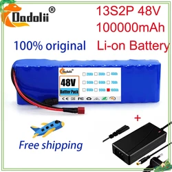 13S2P 48V batttery 100000mAh 100Ah Lithium-ion Battery Pack with 250W 350W 500W 750W 1000W BMS And a complimentary 54.6V charger