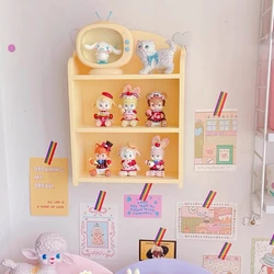 Pink 3-Layer Shelf for Girl, Desktop, Doll Rack, Cosmetics, Student Dormitory, Storage Display, Cabinet Organizer