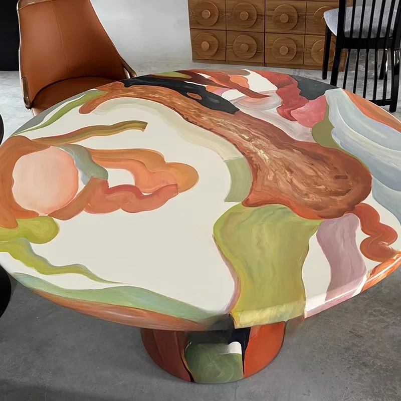 km-AN-2420 Hand Painted Dining Table Designer Art Oil Painting Creative Graffiti Home Color Vividly Coloured Decorative Drawing%