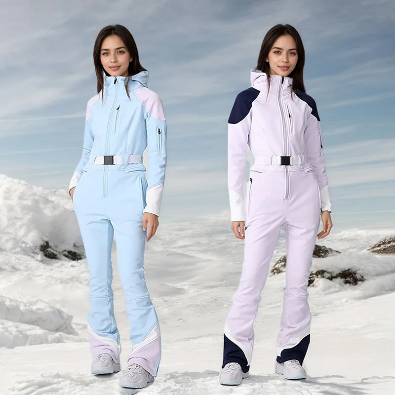 

Ski Suites Winter 2025 Slim Snowboard Wear Warm Sports Snow Clothes Waterproof New One Piece Set Woman Outdoor Skiing Tracksuit