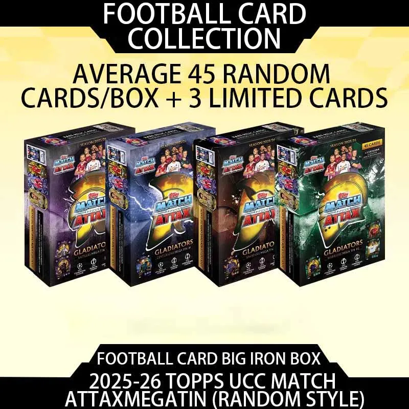 2025-26年欧州戦争トップス・マッチアタックスuefaチャンピオンズリーグコレクタブルサッカースターカード大型鉄製ボックス