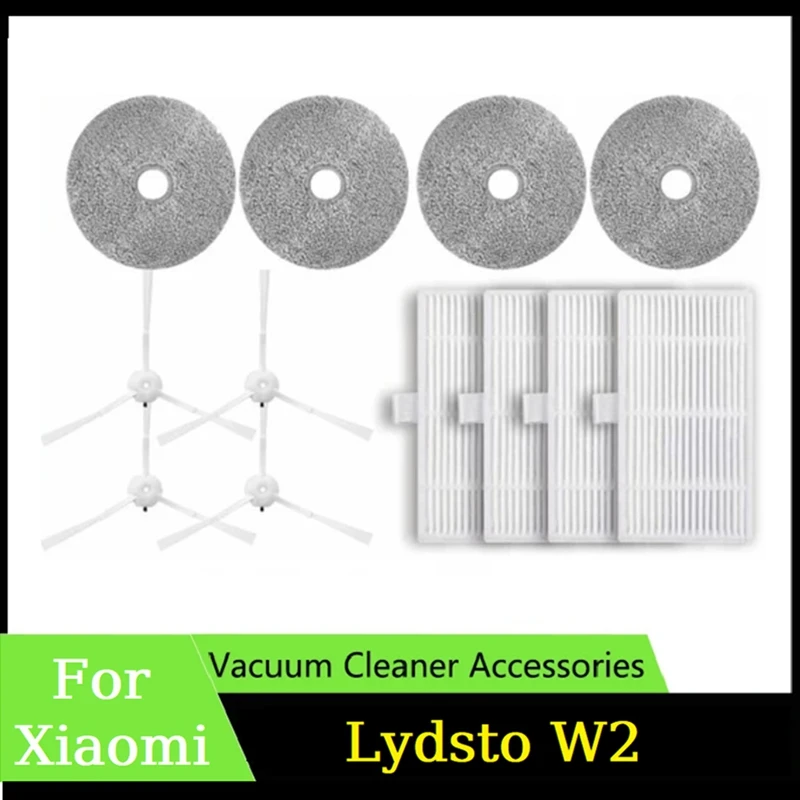 Vacuum Cleaner Parts Accessories For Xiaomi Lydsto W2 Replacement Spare Parts Side Brush Filers Mop Rag Accessories