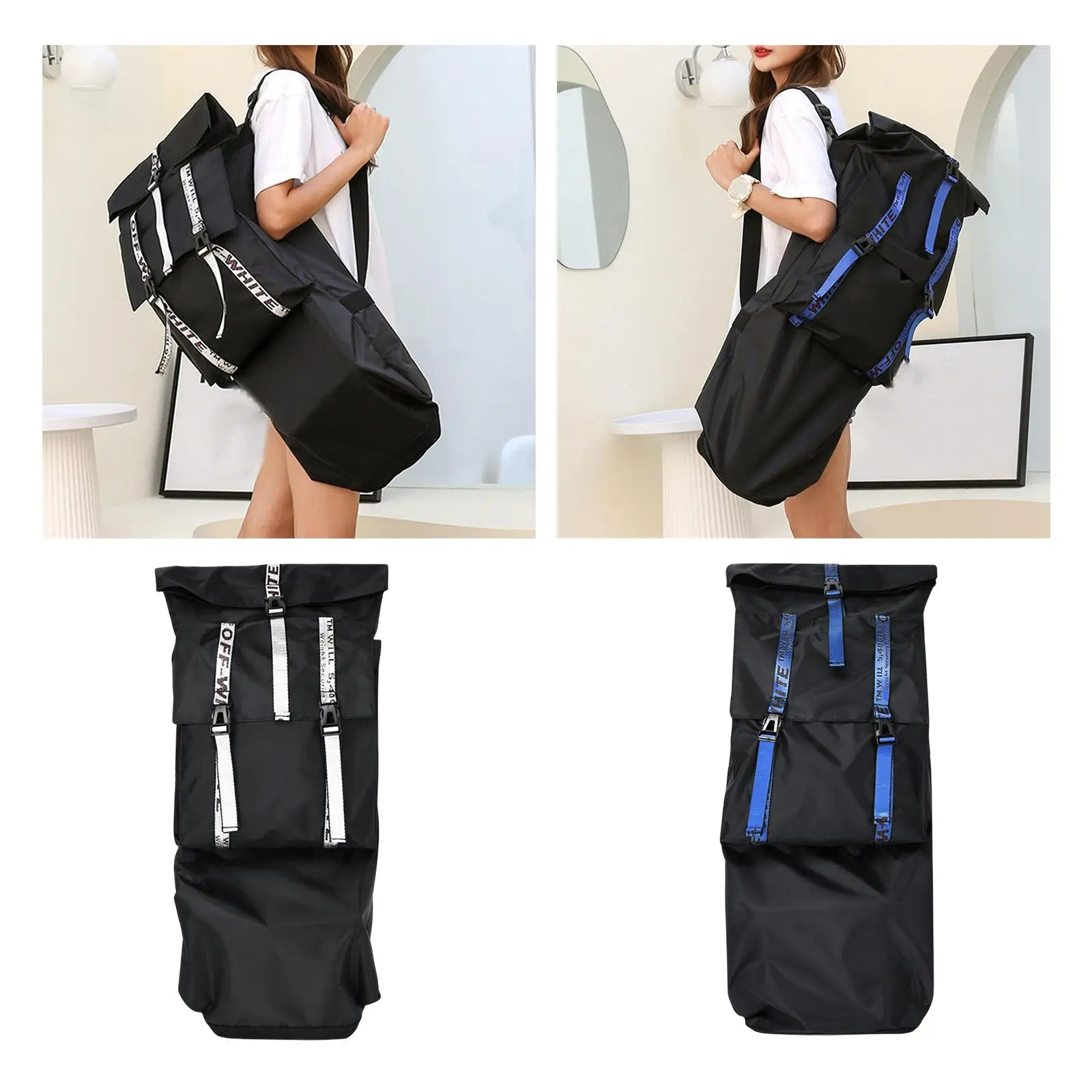 Skateboard Bag with 2 Adjustable Shoulder Straps Waterproof Foldable Skateboard Backpacks Bag for Skateboard Travel Accessories