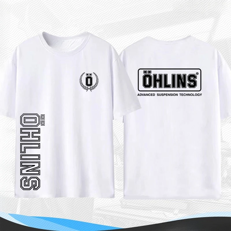 New OHLINS Motorcycle Shock Absorber Modification T-shirt Clothing Loose Men's and Women's Racing Club Short-sleeved Summer - view 2