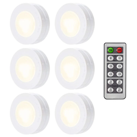 1-6pcs LED Under Cabinet Light 3 Colors Dimmable Night Light with Remote Control Battery Powered Bedroom Lamp Wardrobe Lights