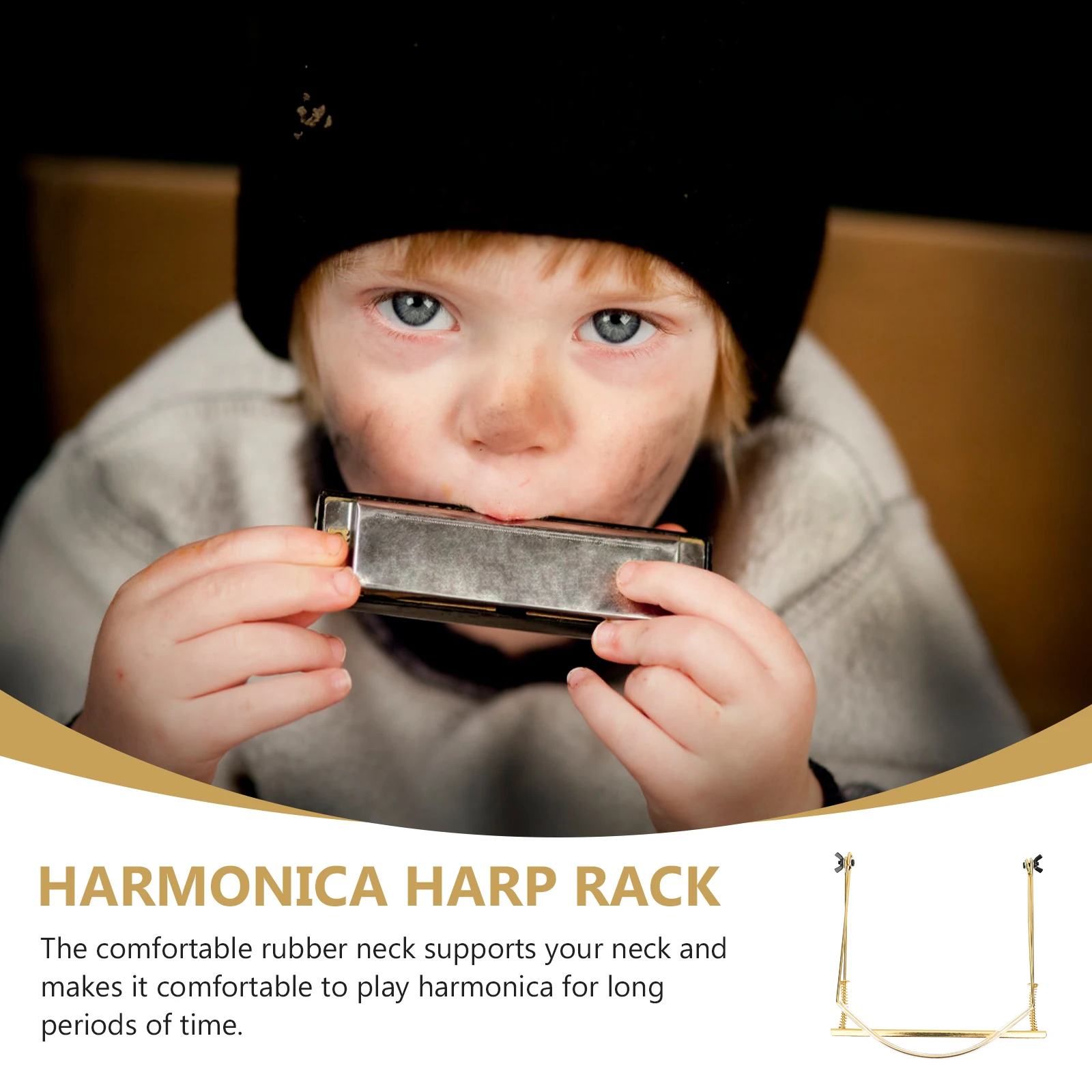 

Harmonica Stand Durable Neck-Type Backpack Neck-hanging Holder for Performance Zinc Alloy
