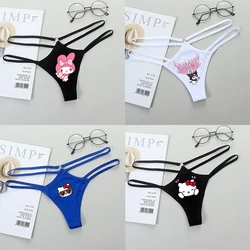 Hello Kitty Bikini Sexy Panties Kawaii My Melody Anime Cartoon Kuromi Y2K Thin Strap Hollow Out Low Waist Hot Girl Panty Gift