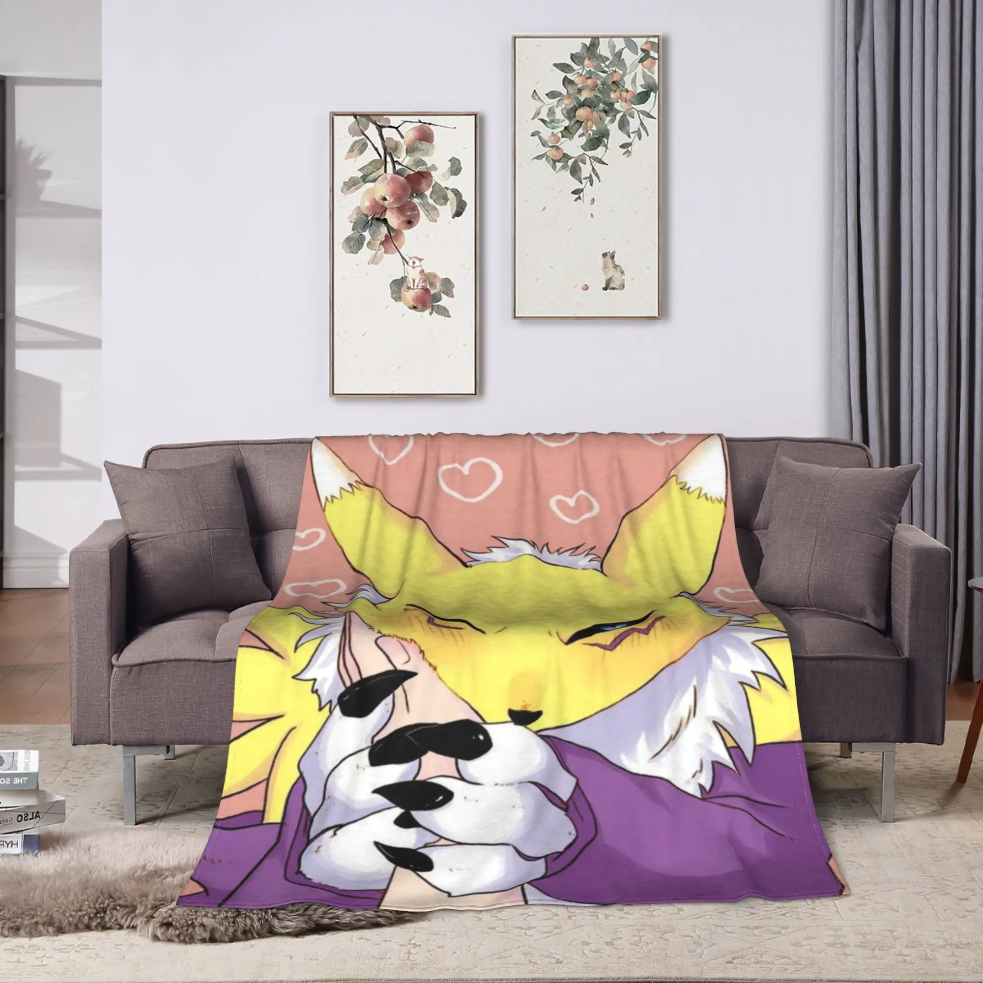 Anime Renamon Flannel Blankets Boy Girl  Warm Bedding Throws Winter Home Decor Bedspread Sofa Bed Cover